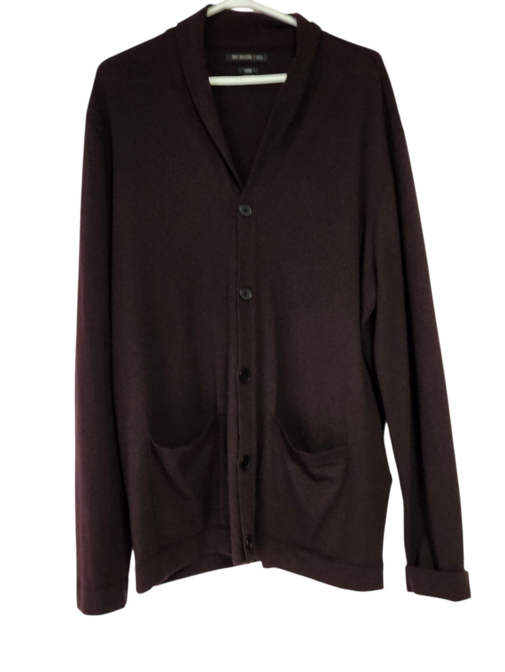 John Varvatos Luxe Cardigan in Deep Burgundy
